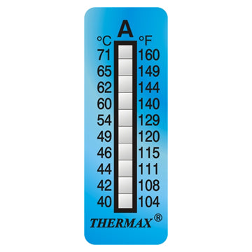 10 Level Temperature Indicator Labels 40°C to 249°C