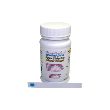 SenSafe™ Free Chlorine Water Check Test Strips. 0 - 6 ppm (mg/L)