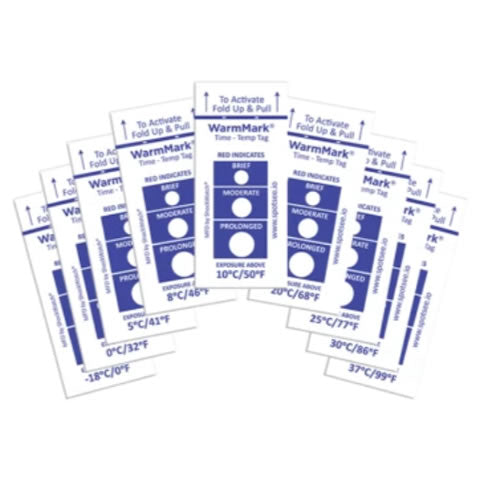 WarmMark Increasing Temperature Indicator Labels -18ºC to 37ºC